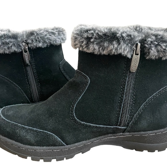 KHOMBU Iris Women's Boots Black Suede Water Repellent Plush Faux Fur Size 6 - Picture 4 of 11